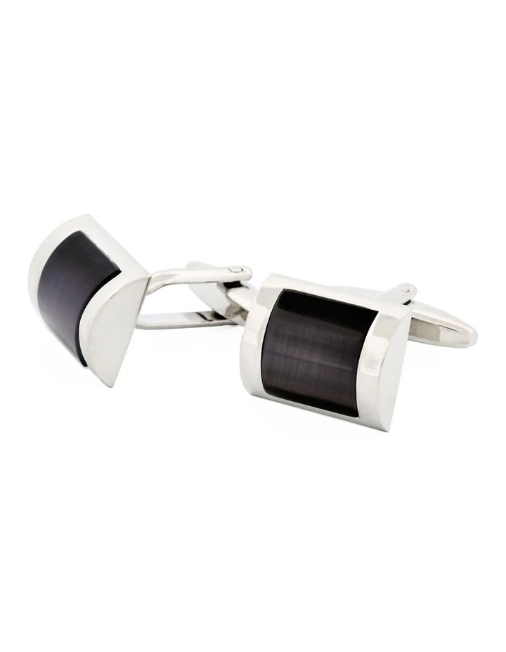 Cat's Eye Cufflinks in Charcoal image 2