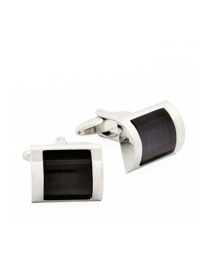 Cat's Eye Cufflinks in Charcoal image 3