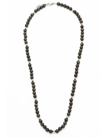 Stone Bead Stainless Steel Neck Chain in Copper