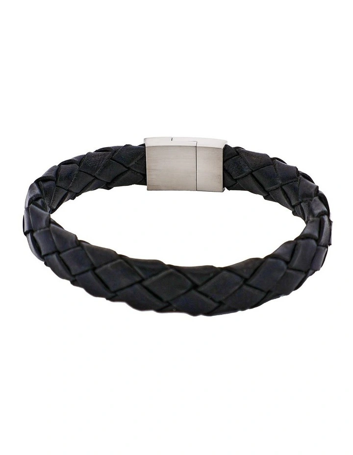 Ip14k Gold Stainless Steel & Calf Leather Bracelet in Black image 5