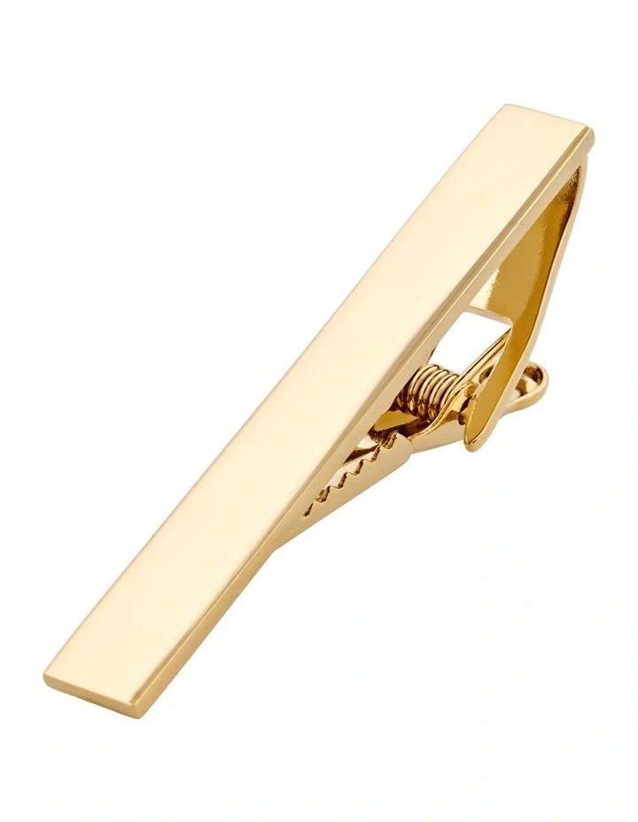 Polished Plated Tie Clip in Gold image 2