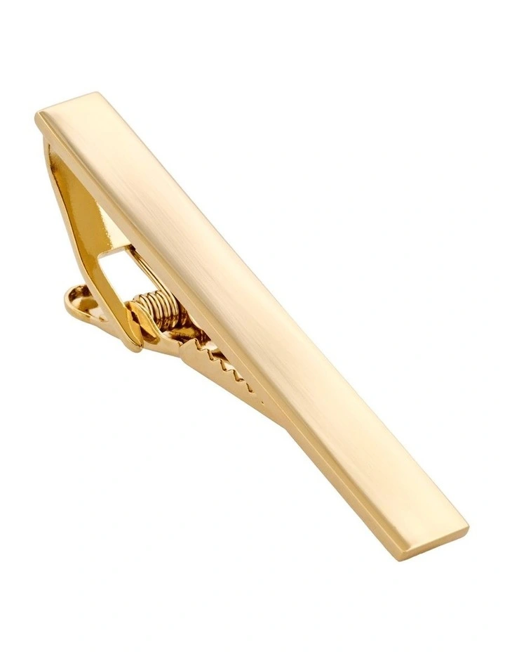 Polished Plated Tie Clip in Gold image 3