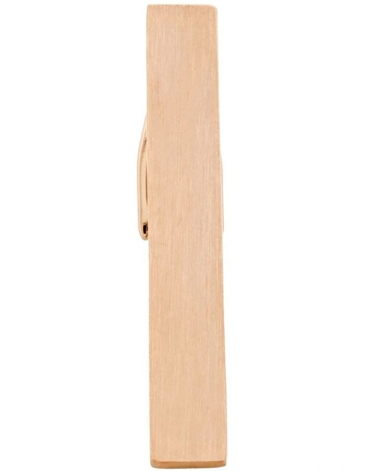 Brushed Rose Plated Gold Tie Clip image 1