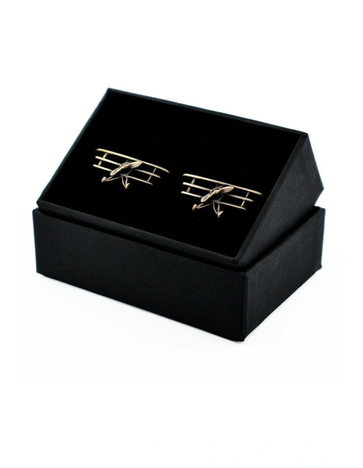 Burnish Gold Plated Tri-plane Cufflinks in Gold image 4