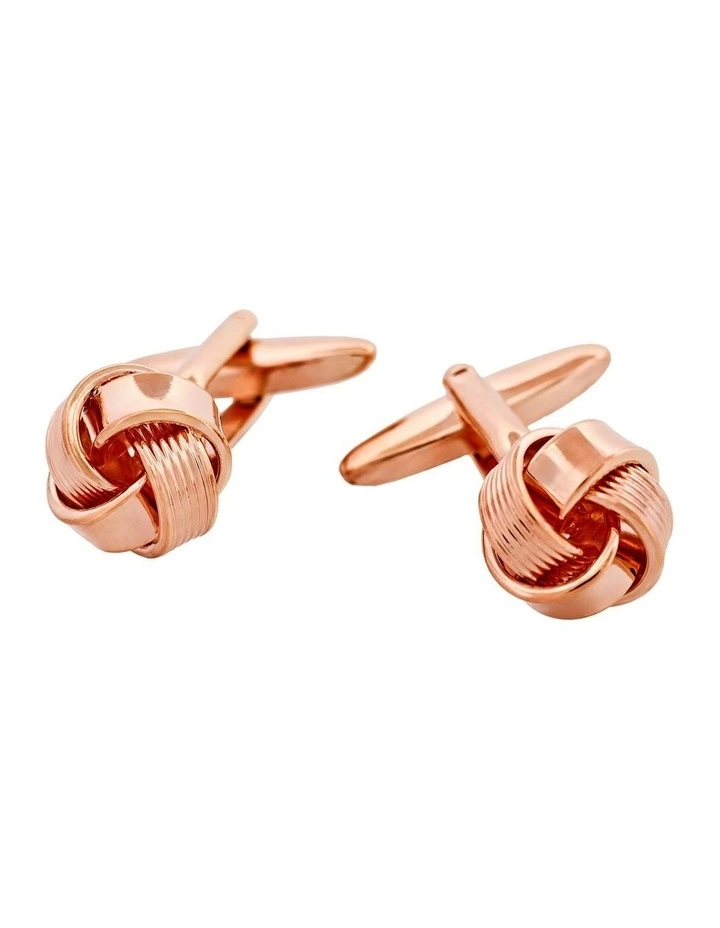 Plated Knot Cufflinks in Rose Gold image 1