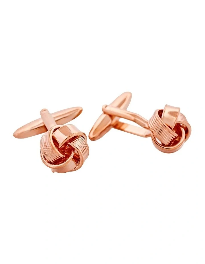 Plated Knot Cufflinks in Rose Gold image 2