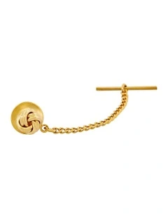 Knot Tie Tak & Chain in Gold Plated