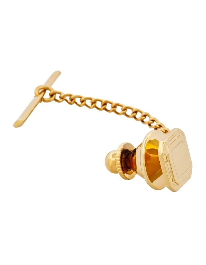 Tie Tak & Chain in Gold Plated image 2