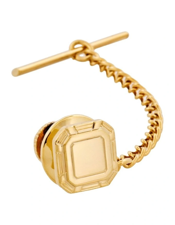 Tie Tak & Chain in Gold Plated image 3