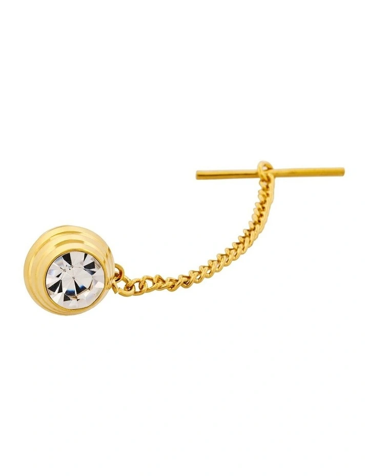Crystal Tie Tak in Gold Plated image 1
