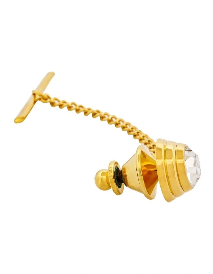 Crystal Tie Tak in Gold Plated image 2