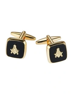 Masonic Cufflinks in Gold/Black