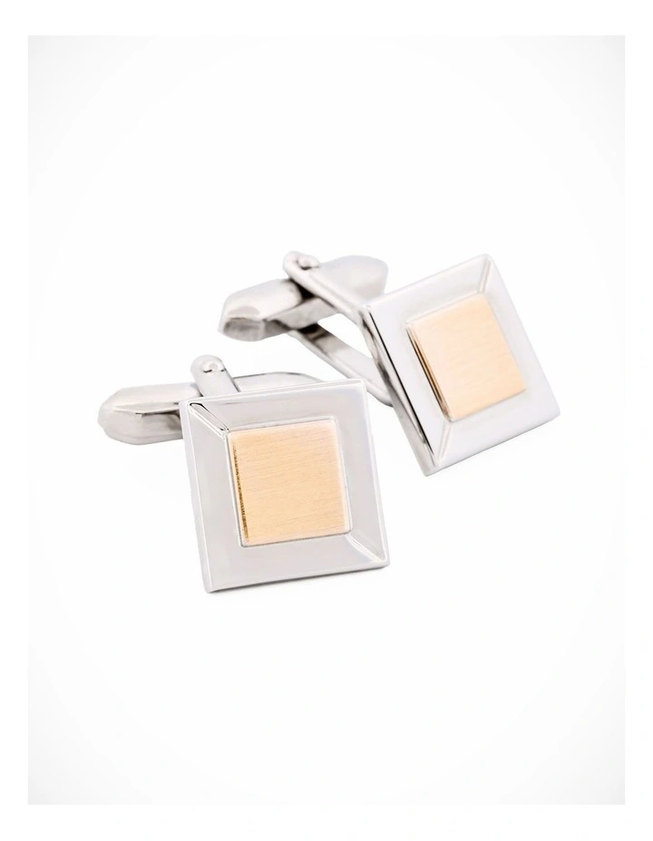 Cufflinks in Rhodium Gold image 2