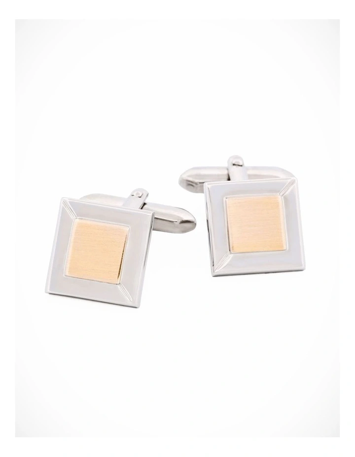 Cufflinks in Rhodium Gold image 3