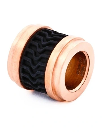 Ion Plated Rubber Bead in Rose Gold Black