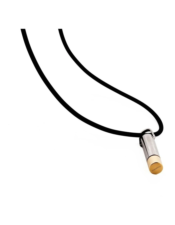 Stainless Steel Pendant and Cylinder Shape and Plated and Rubber 45cm in Gold image 3