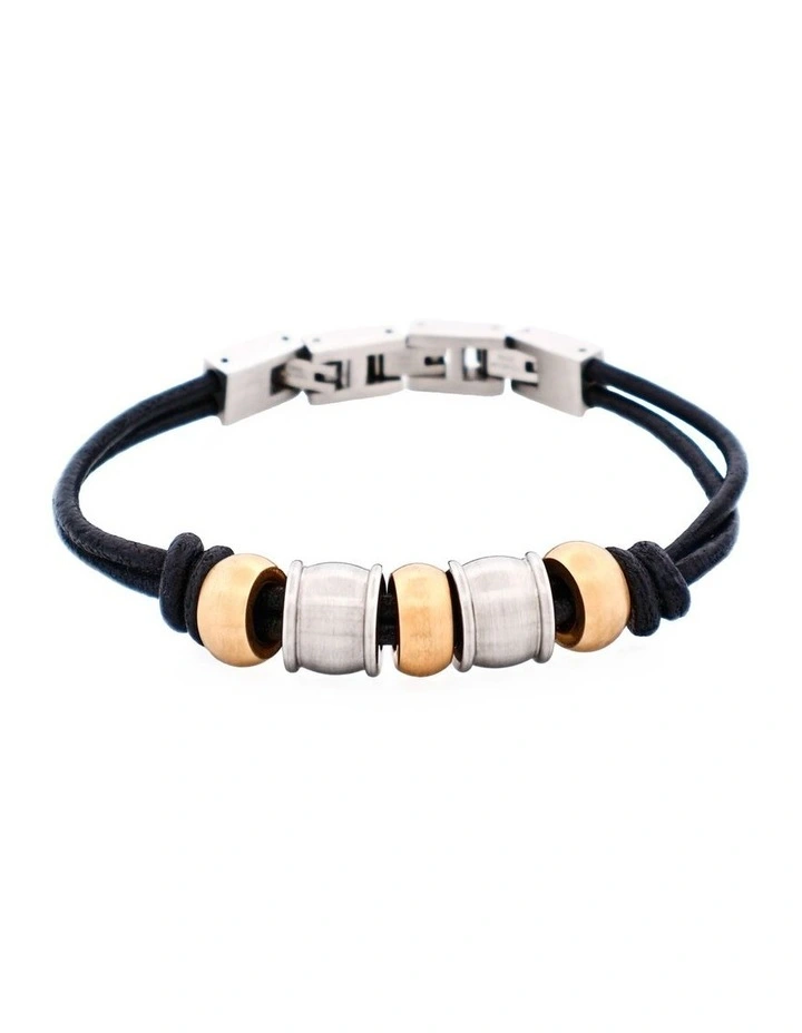 Stainless Steel Beaded Bracelet in Gold image 1