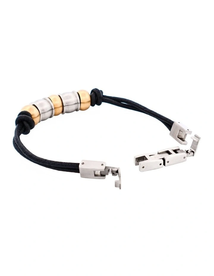 Stainless Steel Beaded Bracelet in Gold image 2