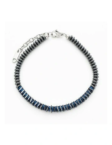 Stainless Steel Hematite Bracelet in Grey