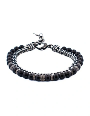 Antique Ion Plated Stainless Steel Bracelet in Gunmetal