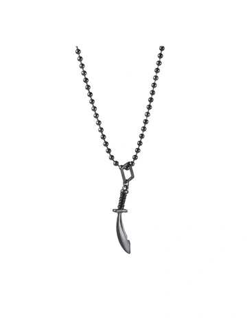 Ion Plated Antique Stainless Steel Cutlass Pendant in Gunmetal