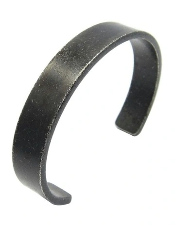 Stainless Steel IP Antique Cuff in Gunmetal