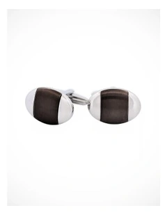 Stainless Steel Ion Plated Cufflinks in Gunmetal