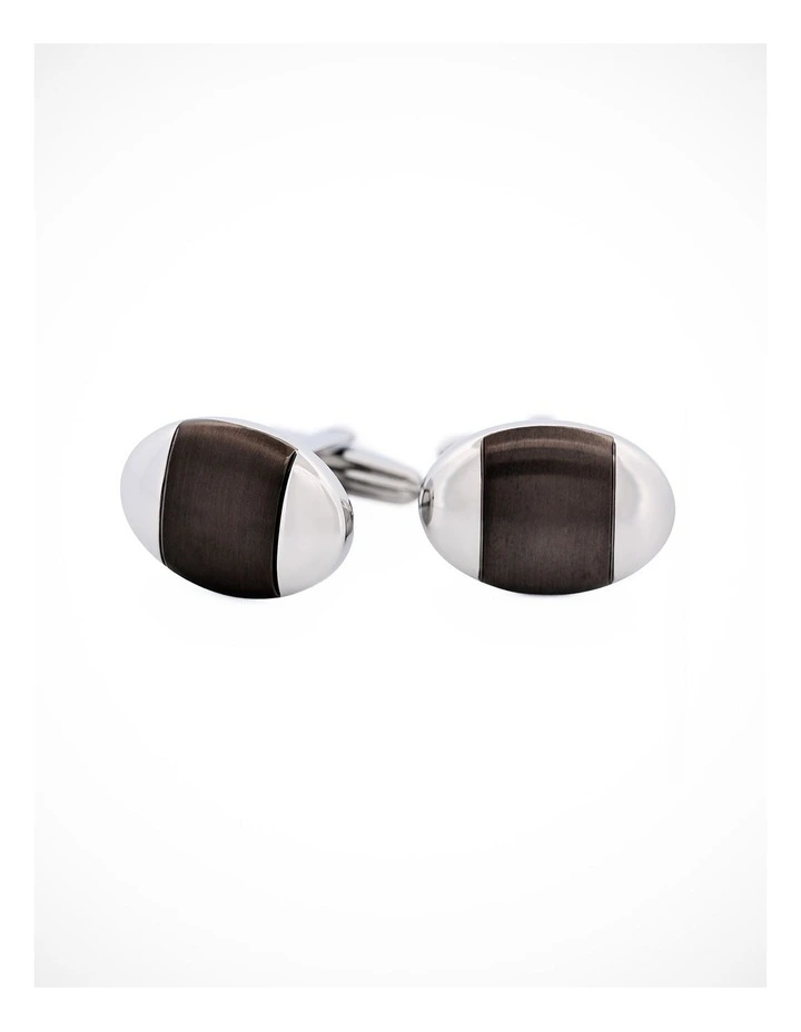Stainless Steel Ion Plated Cufflinks in Gunmetal image 1