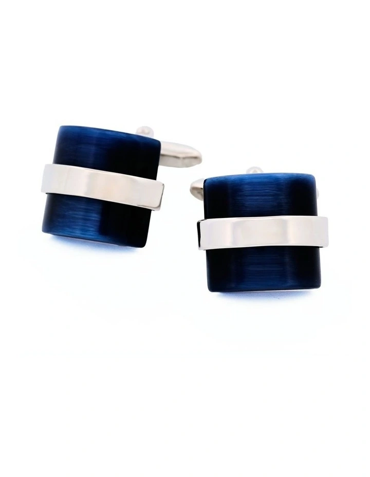 Cat's Eye Cufflinks in Indigo Blue image 1