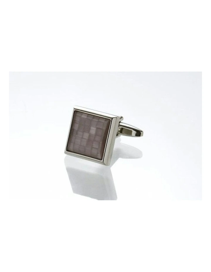 Crackled Cat's Eye Cufflinks in Lilac image 1
