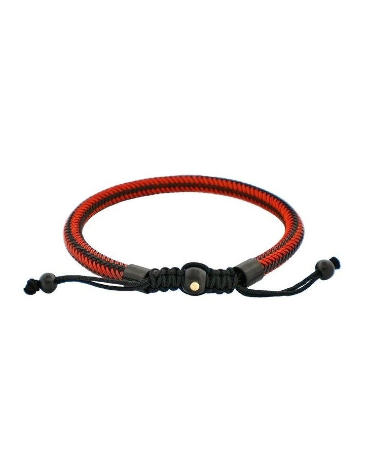 Stainless Steel Cord Macrame Bracelet in Red image 1