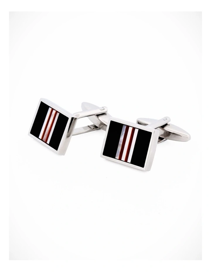 Onyx Agate Cufflinks in Red image 2