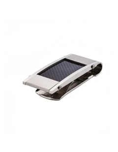 Stainless Steel Carbon Money Clip in Silver