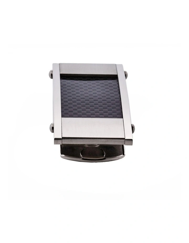 Stainless Steel Carbon Money Clip in Silver image 3