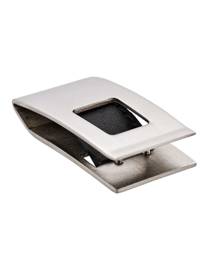 Rhodium Plated Cutout Money Clip in Silver image 2