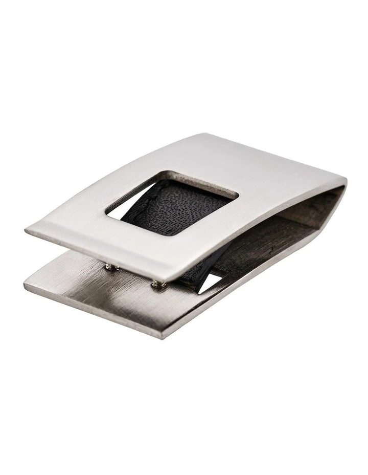 Rhodium Plated Cutout Money Clip in Silver image 3