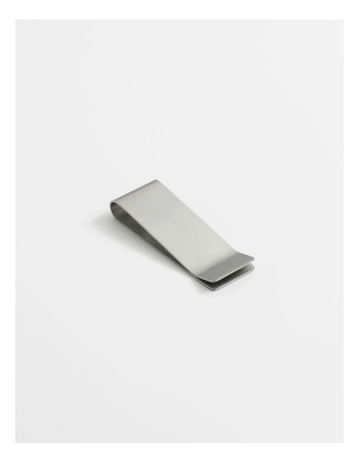 Brushed Stainless Steel Money Clip in Silver image 1