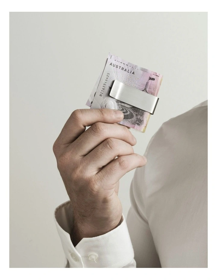 Brushed Stainless Steel Money Clip in Silver image 2