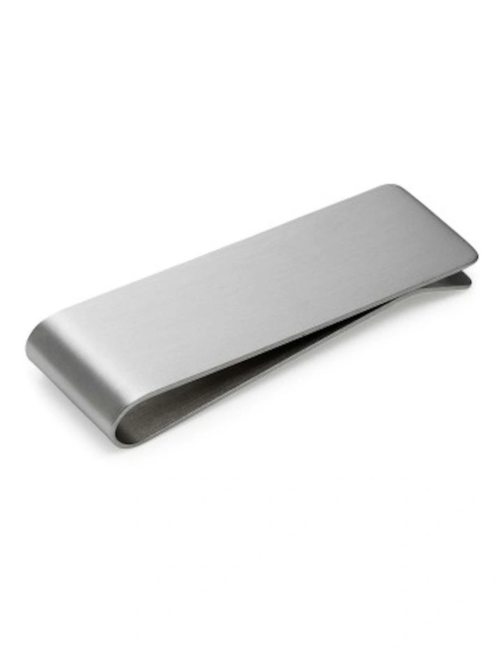 Brushed Stainless Steel Money Clip in Silver image 3