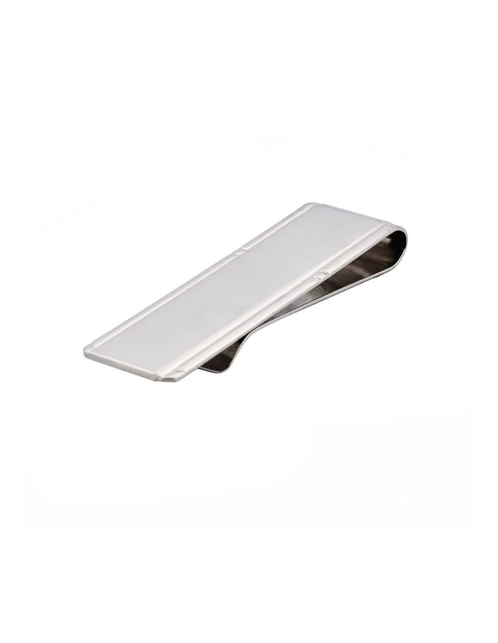 Rhodium Plated Money Clip in Silver image 1