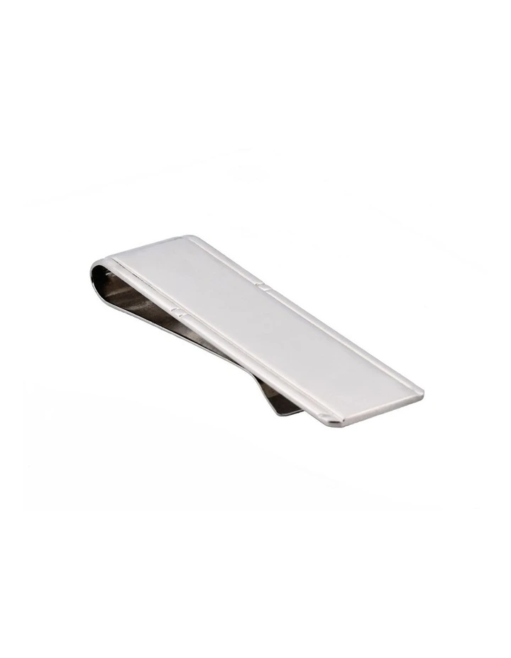 Rhodium Plated Money Clip in Silver image 2