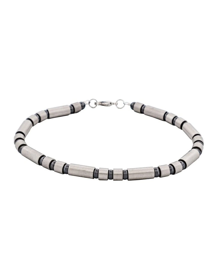 Stainless Steel Tube Bead And Ball Bracelet in Silver image 1