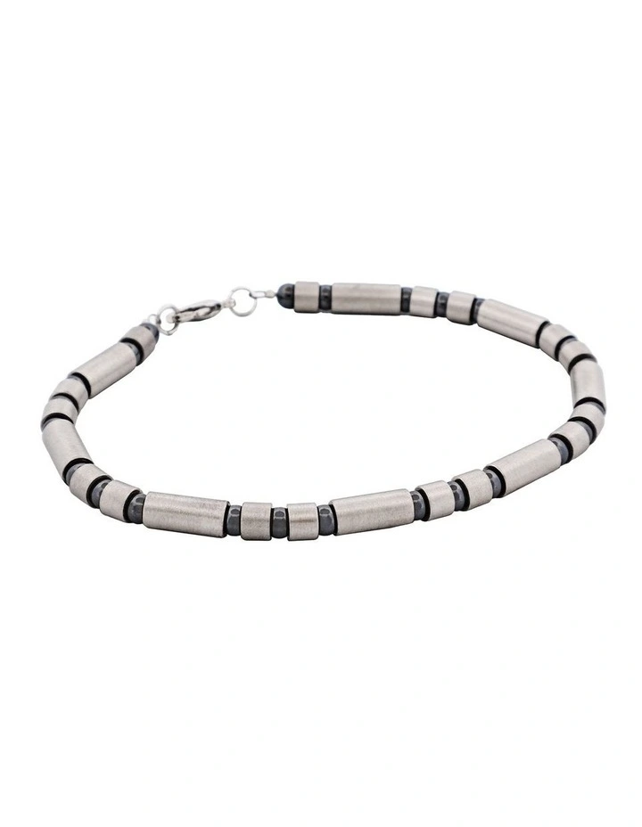 Stainless Steel Tube Bead And Ball Bracelet in Silver image 2