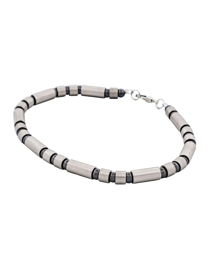 Stainless Steel Tube Bead And Ball Bracelet in Silver image 3