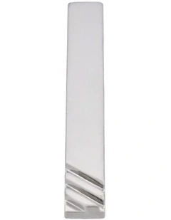 Brush Rhodium Plated Tie Bar in Silver