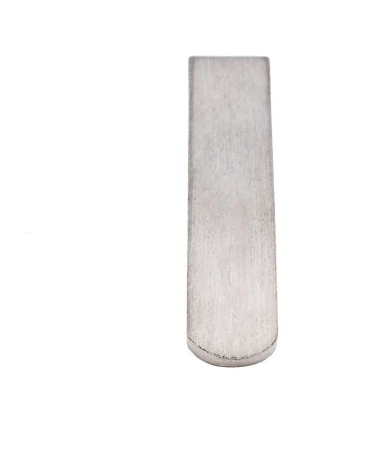 Brush Rhodium Tie Slide in Silver image 1