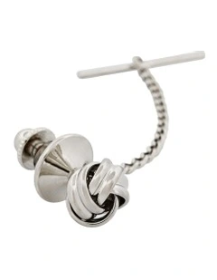 Rhodium Plated and Knot Tie Tak Chain in Multi