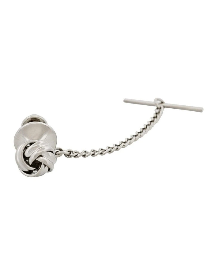Rhodium Plated and Knot Tie Tak Chain in Multi image 2