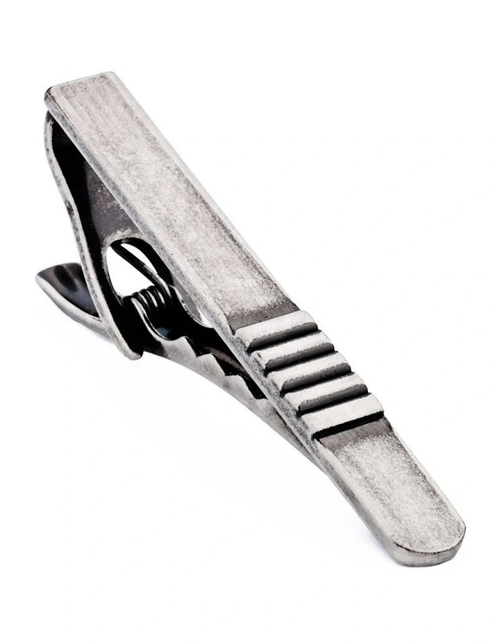 Antique Rhodium Tie Bar in Silver image 2