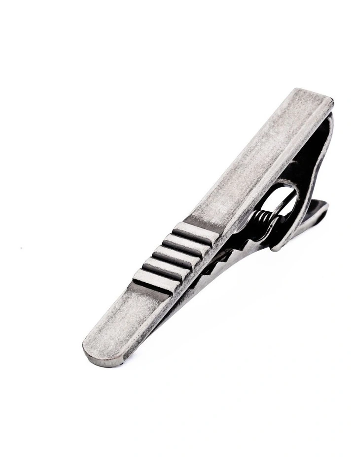 Antique Rhodium Tie Bar in Silver image 3